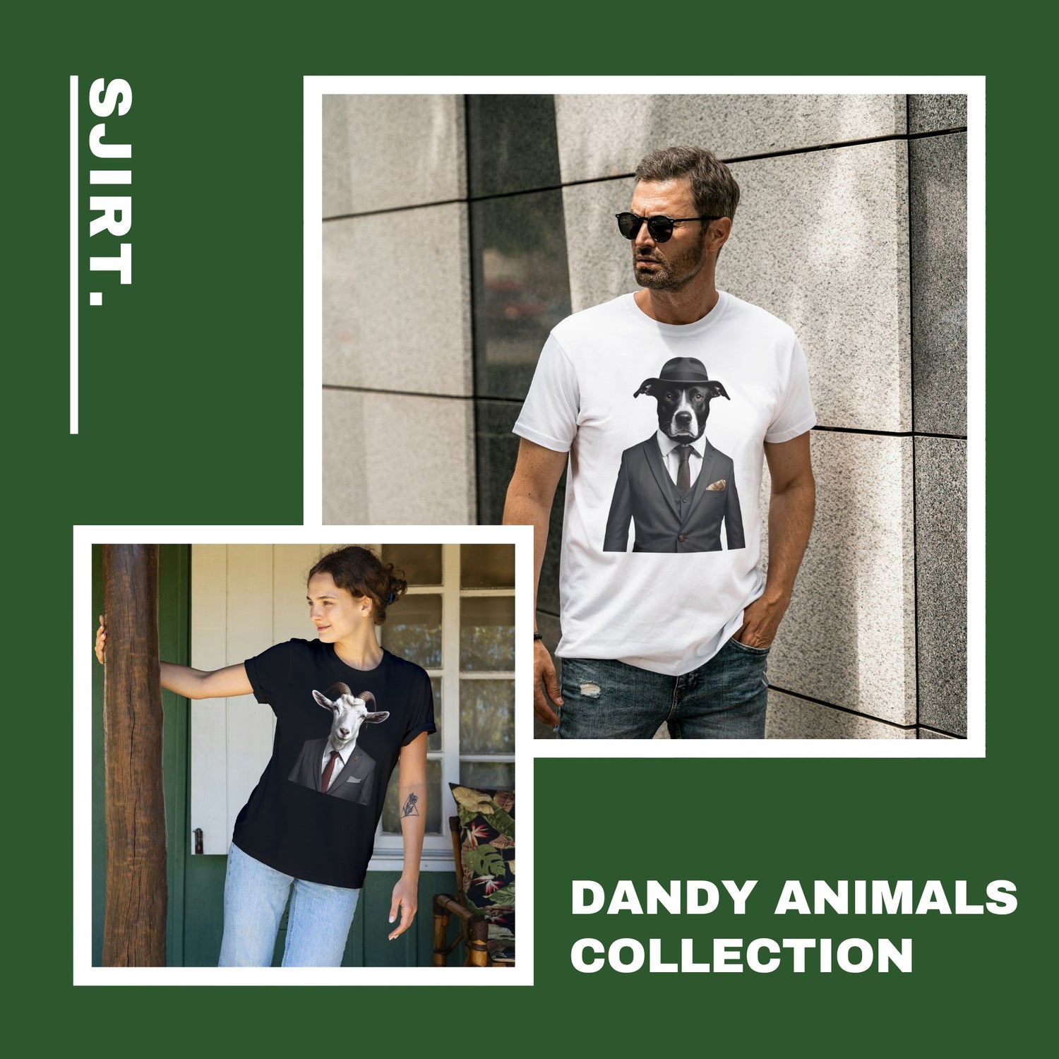 Dandy Animals T-Shirts (leuke dieren in pak)