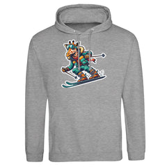 Skiing Giraffe - Premium Hoodie