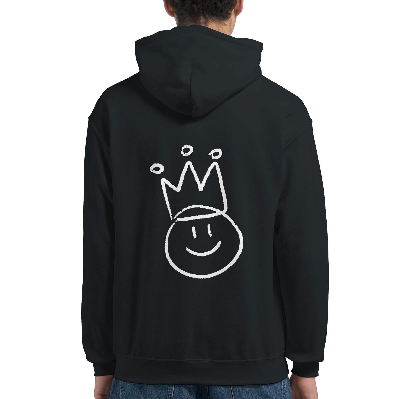 Chalk Smily King | Hoodie Unisex - Tshirt-Fabriek.nl