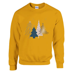 Christmas Trees Gold | Trui Unisex