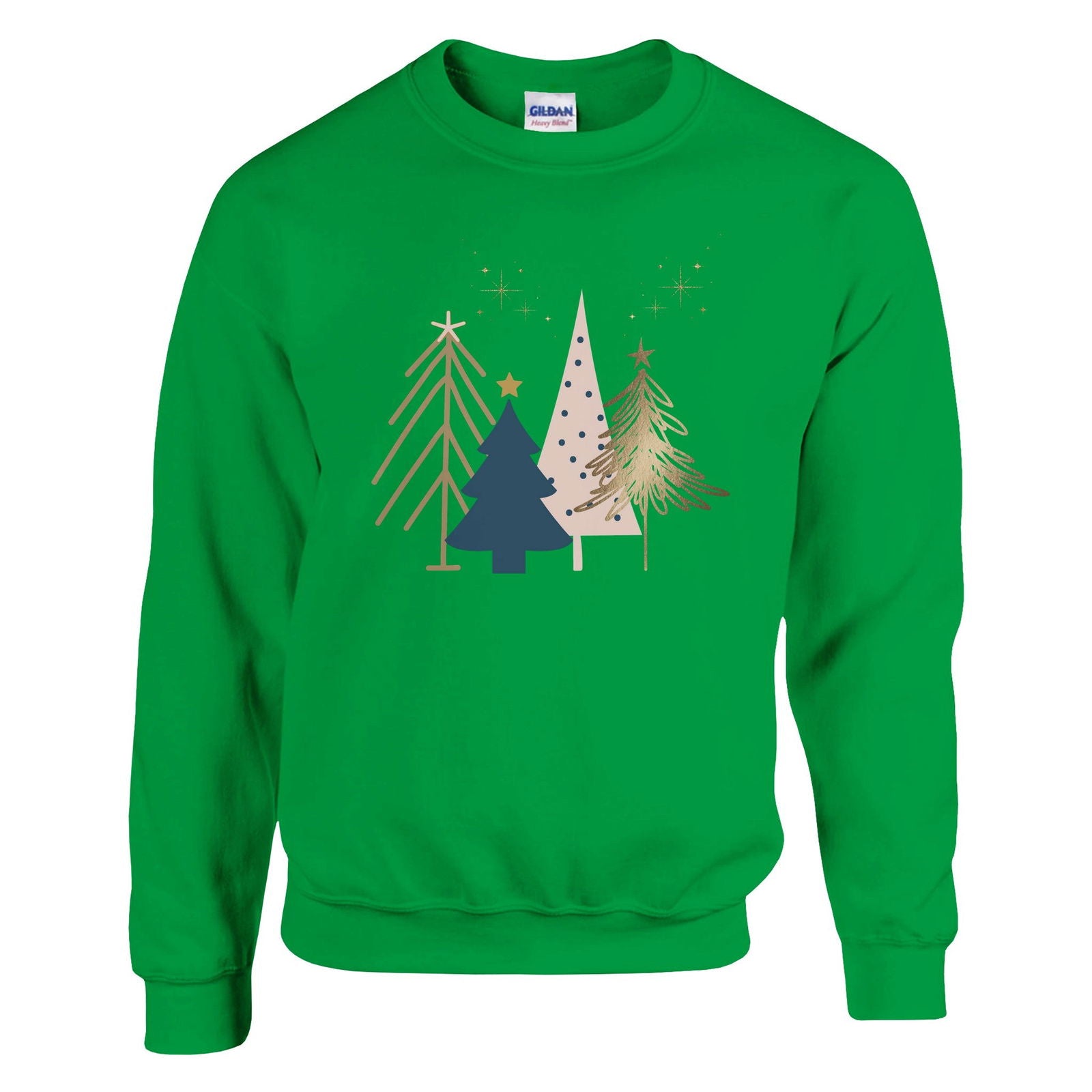 Christmas trees gold | Trui Unisex - Tshirt-Fabriek.nl