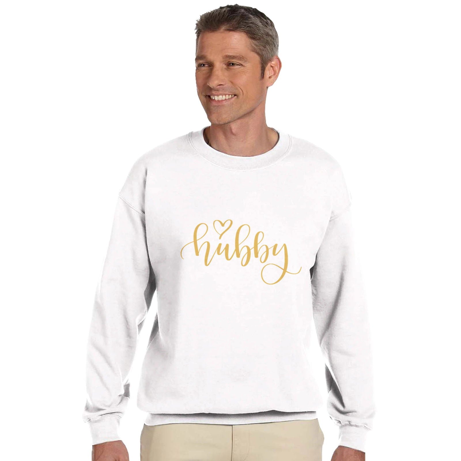 Hubby gold | Trui Unisex - Tshirt-Fabriek.nl