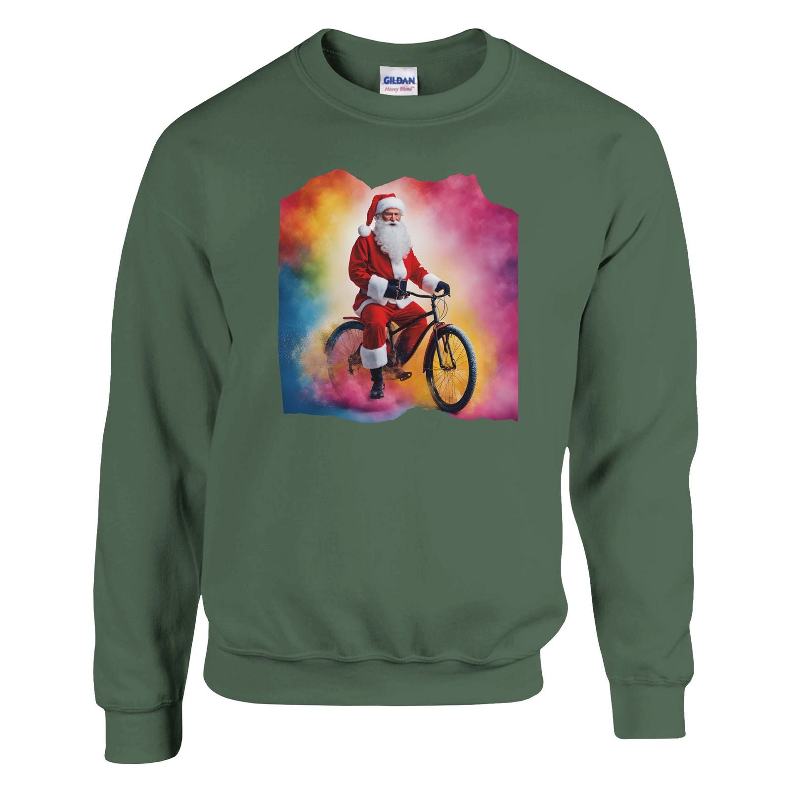 Kerstman op fiets | Trui Unisex - Tshirt-Fabriek.nl