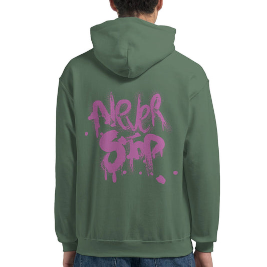 Never Stop | Hoodie Unisex - Tshirt-Fabriek.nl