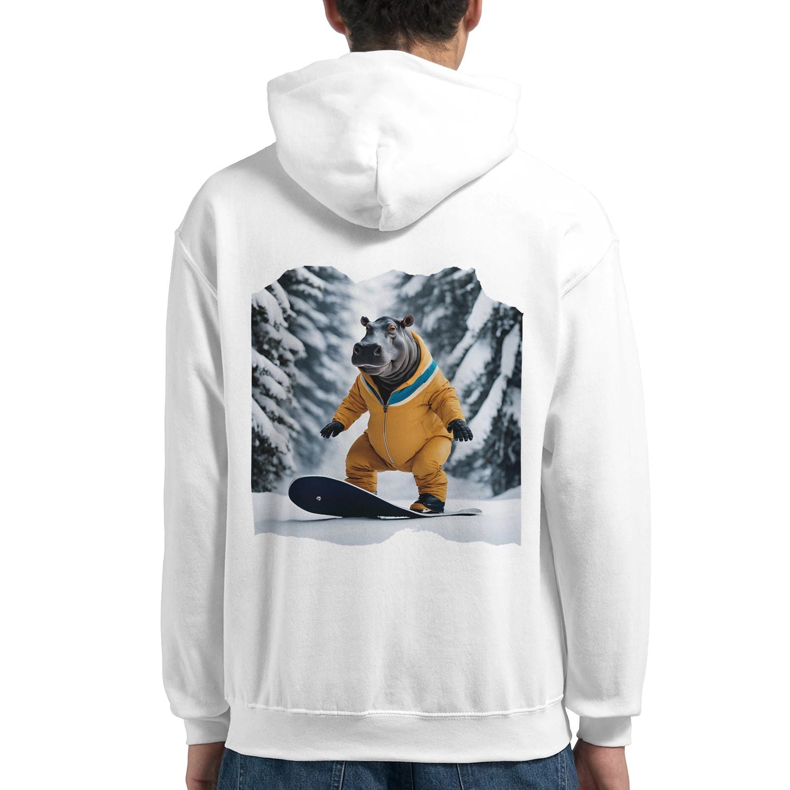 Powder Play Hippo | Hoodie Unisex - Tshirt-Fabriek.nl