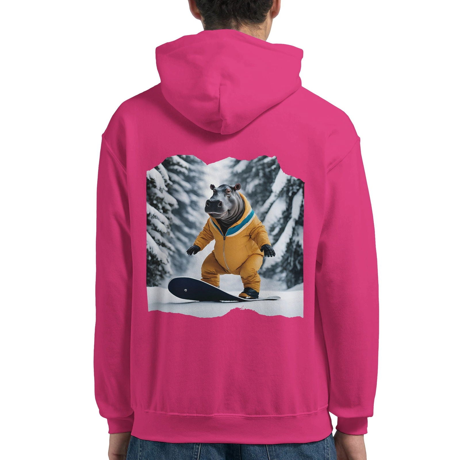 Powder Play Hippo | Hoodie Unisex - Tshirt-Fabriek.nl