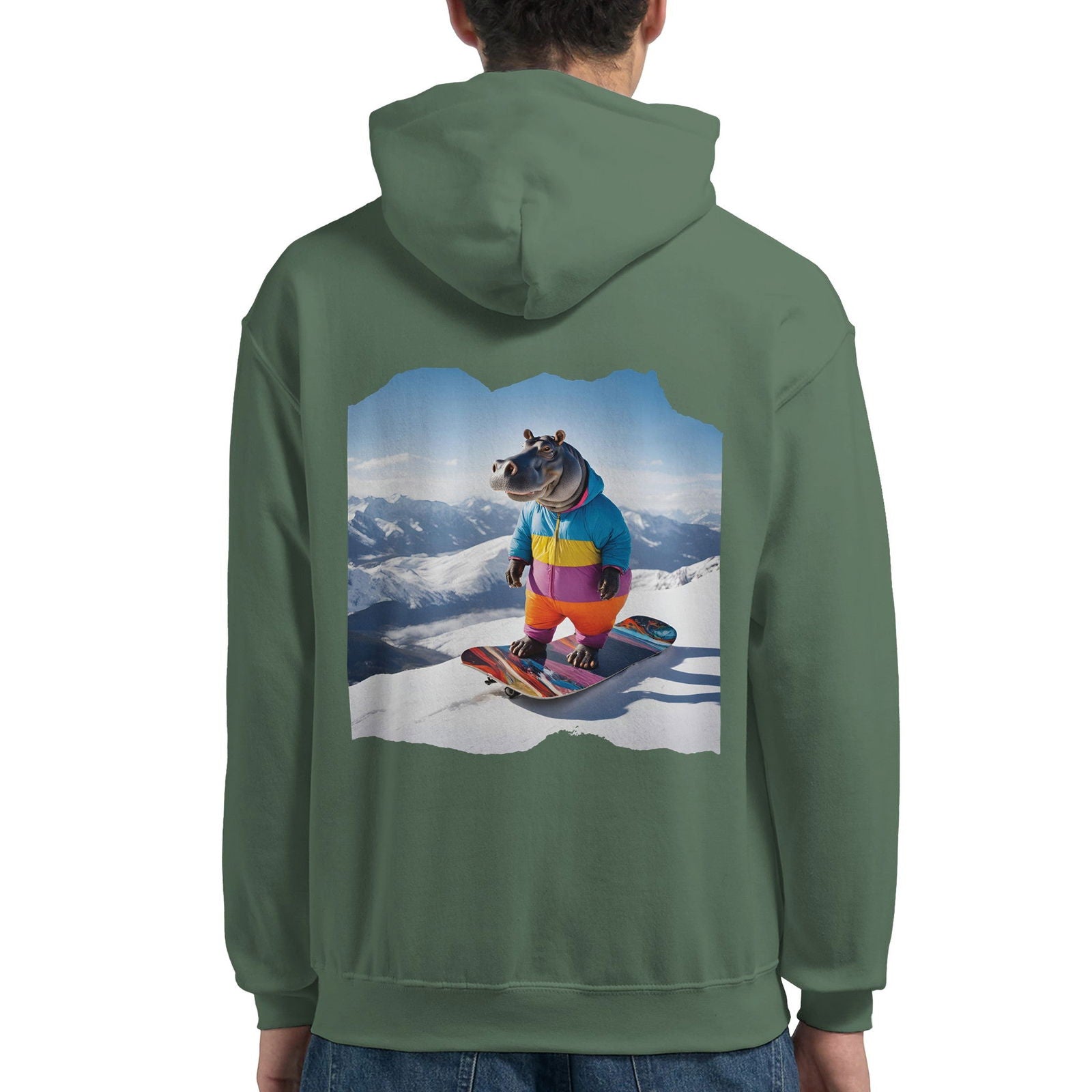 Powder Play Hippopotamus | Hoodie Unisex - Tshirt-Fabriek.nl