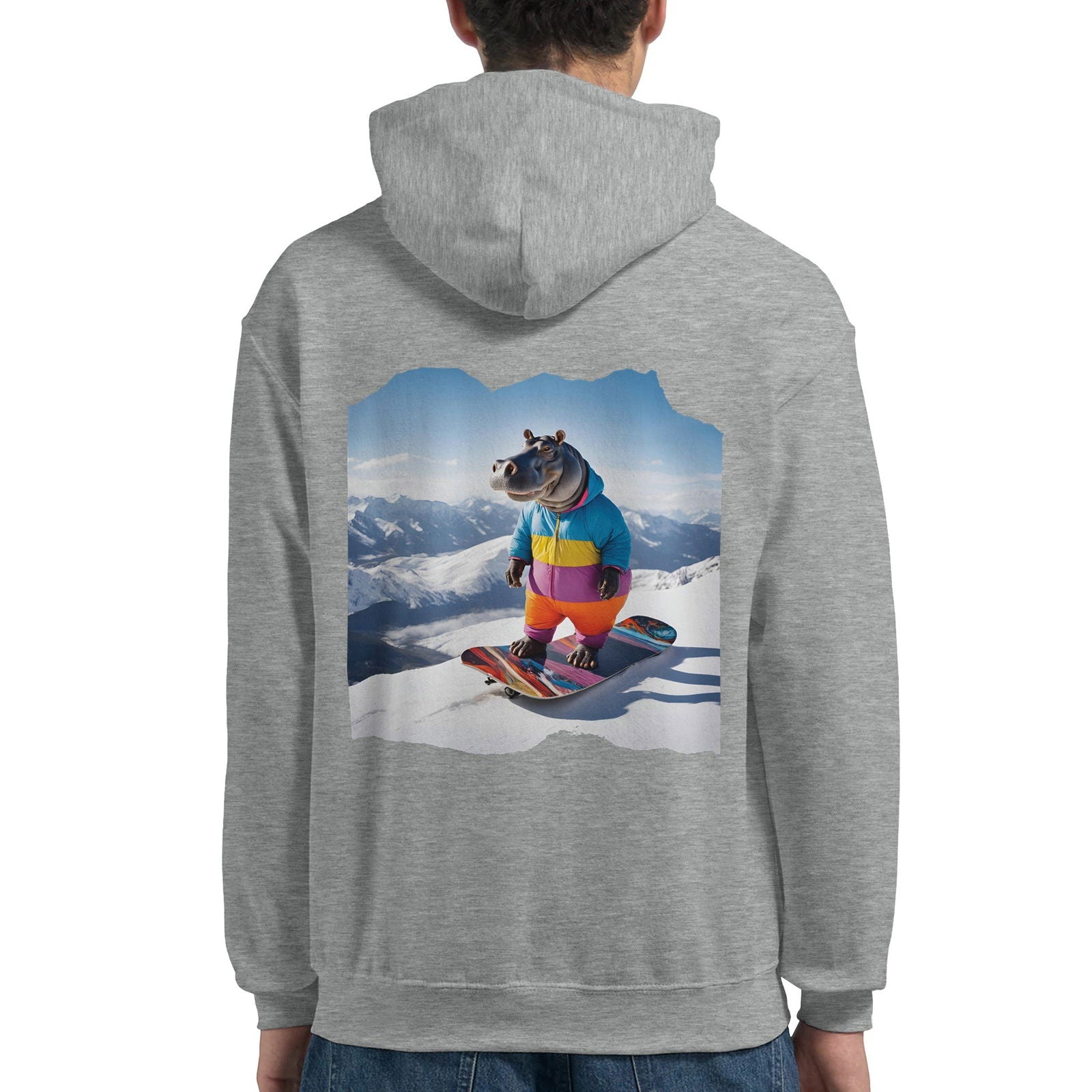 Powder Play Hippopotamus | Hoodie Unisex - Tshirt-Fabriek.nl