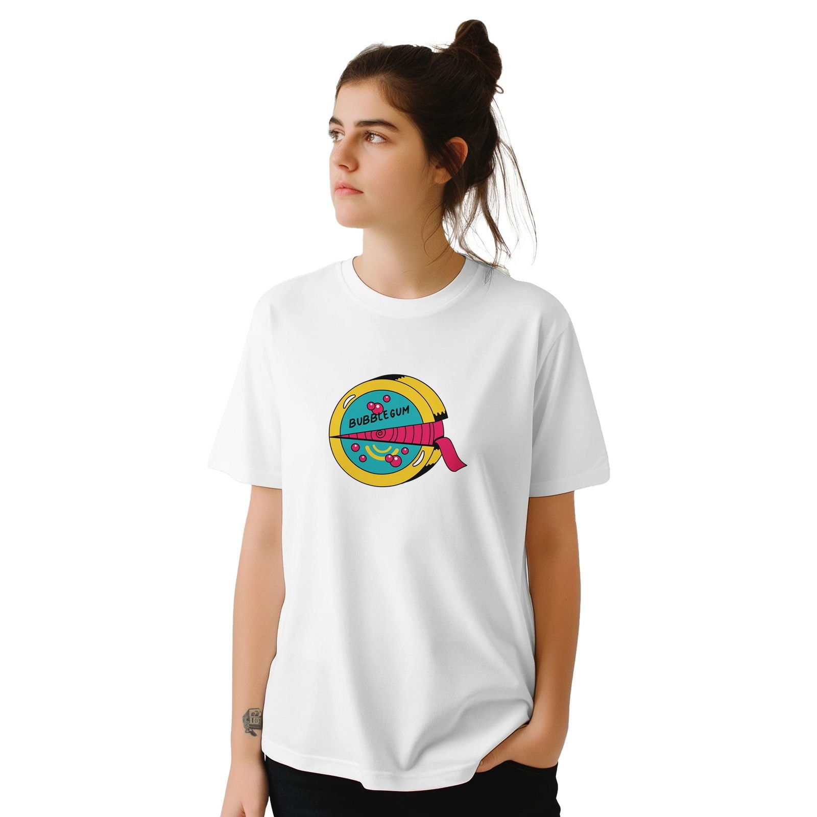 Retro Bubblegum roll | T-Shirt Unisex - Tshirt-Fabriek.nl