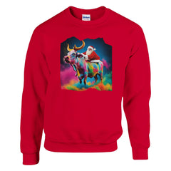 Santa on a Cow | Trui Unisex