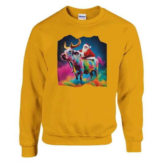 Santa on a Cow | Trui Unisex - Tshirt-Fabriek.nl