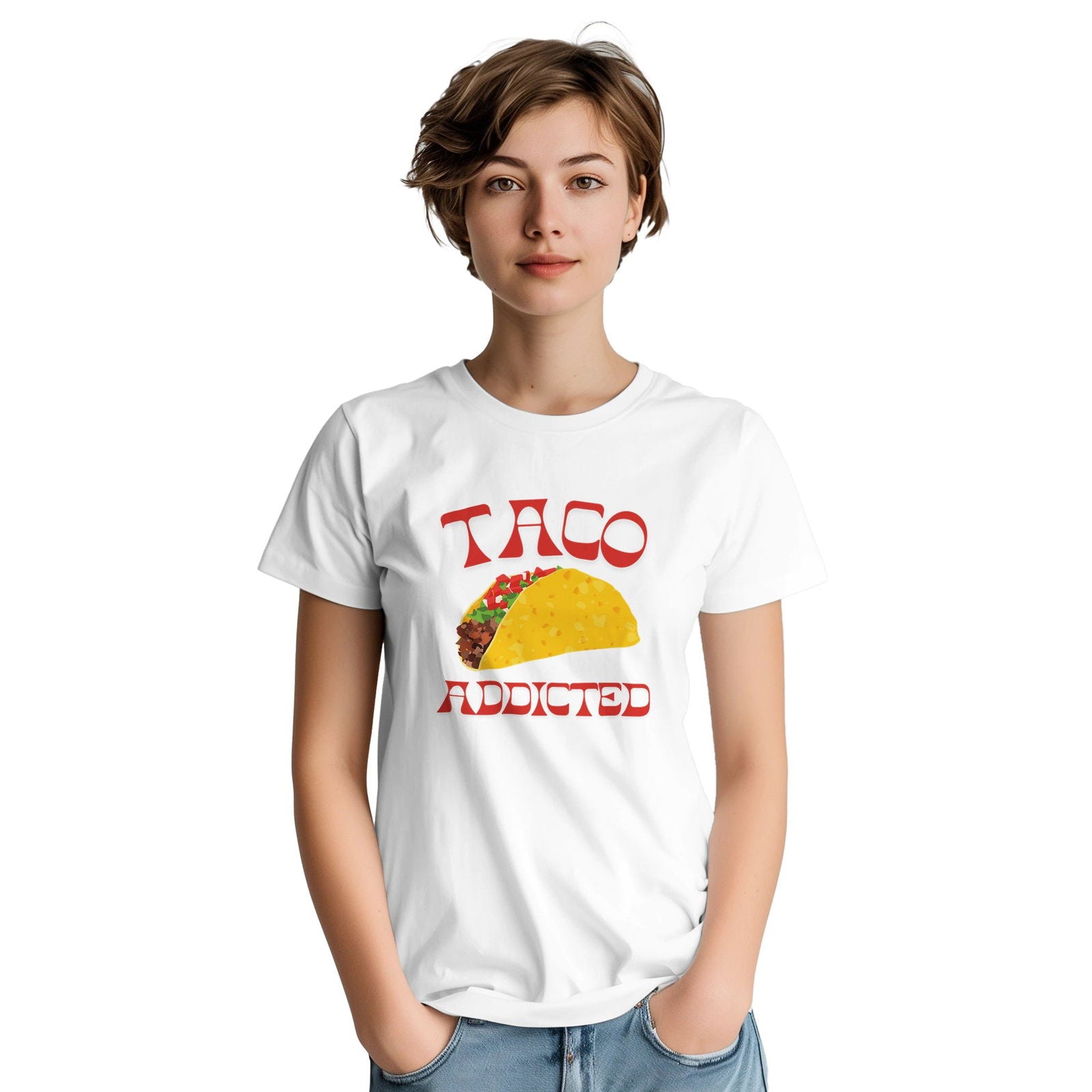 T-shirt Unisex | Taco Addicted - Tshirt-Fabriek.nl