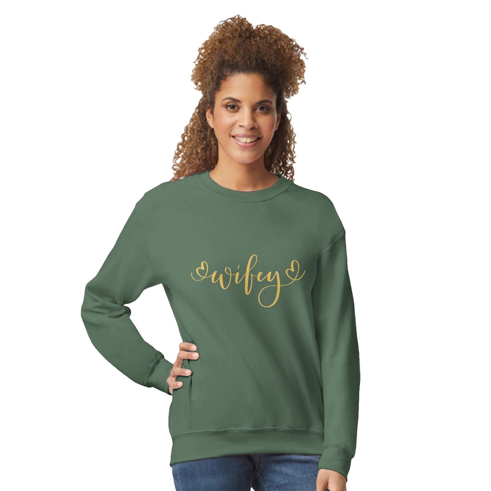 Wifey gold | Trui Unisex - Tshirt-Fabriek.nl